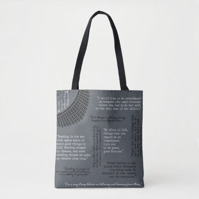 Bolso De Tela Citas de RBG - Ruth Bader Ginsburg - Tote de hombr (Anverso)