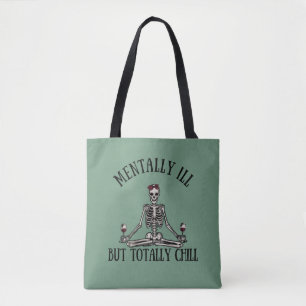Bolso De Tela Citas graciosas mentalmente enfermas pero totalmen