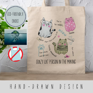 Bolso De Tela Citas motivacionales personalizadas con gatos lind