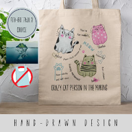 Bolso De Tela Citas motivacionales personalizadas con gatos lind
