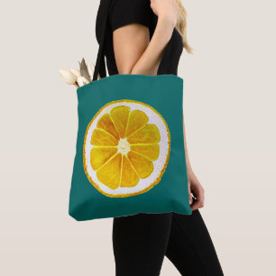 Bolso De Tela Cítricos de arte pop fruta de limón amarillo origi