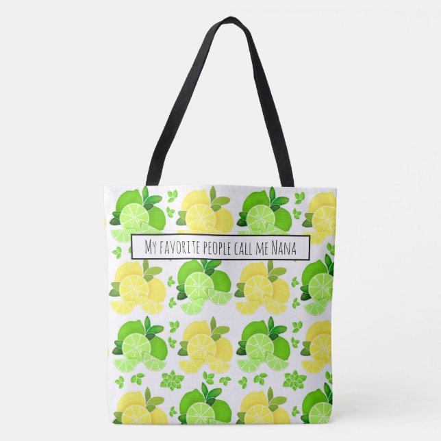 Bolso De Tela Cítricos soleados de cal para Lemons (Anverso)