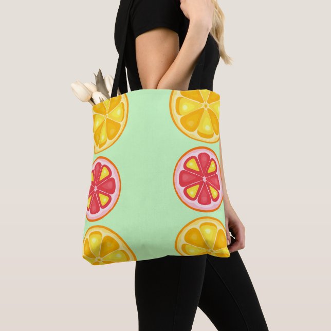 Bolso De Tela Cítricos TROPICAL SUMMER FRUIT Naranja limones Sli (Detalle)
