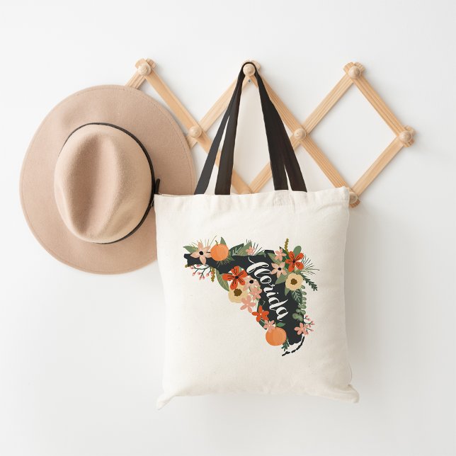 Bolso De Tela Citrus Floral Florida Estado Silhouette (Subido por el creador)