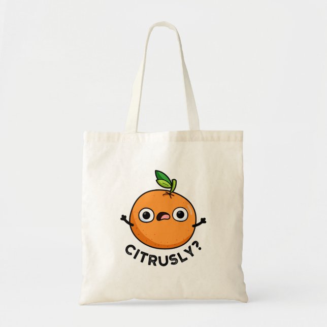 Bolso De Tela Citrusamente gracioso Naranja serio Pun (Frente)