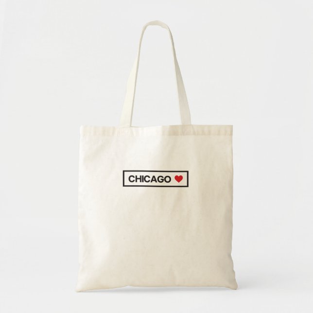 Bolso De Tela City Town State Country Home I Love Chicago (Frente)