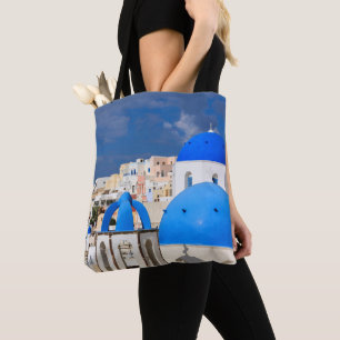 Bolso De Tela Cityscape de Santorini, Grecia