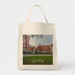 Bolso De Tela Ciudad antigua de Riga en otoño
