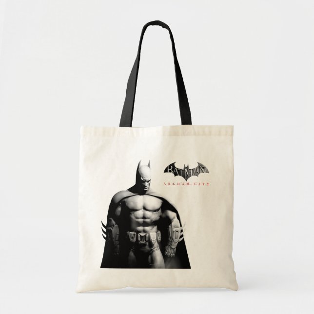 Bolso De Tela Ciudad de Arkham | Batman Black and White Wide Pos (Frente)