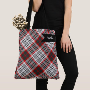 Bolso De Tela Ciudad de Edimburgo Tartán Placa Rojo Gris Negro