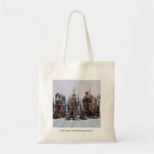 Bolso De Tela Ciudad de fantasía futurista Arte de horizonte de 