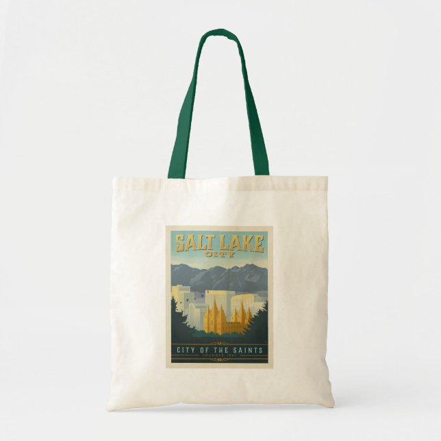 Bolso De Tela Ciudad de los Santos | Salt Lake City, Utah (Frente)
