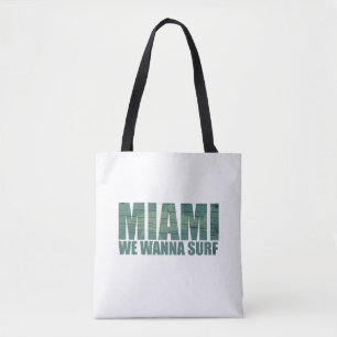 Bolso De Tela Ciudad de Miami Florida azul