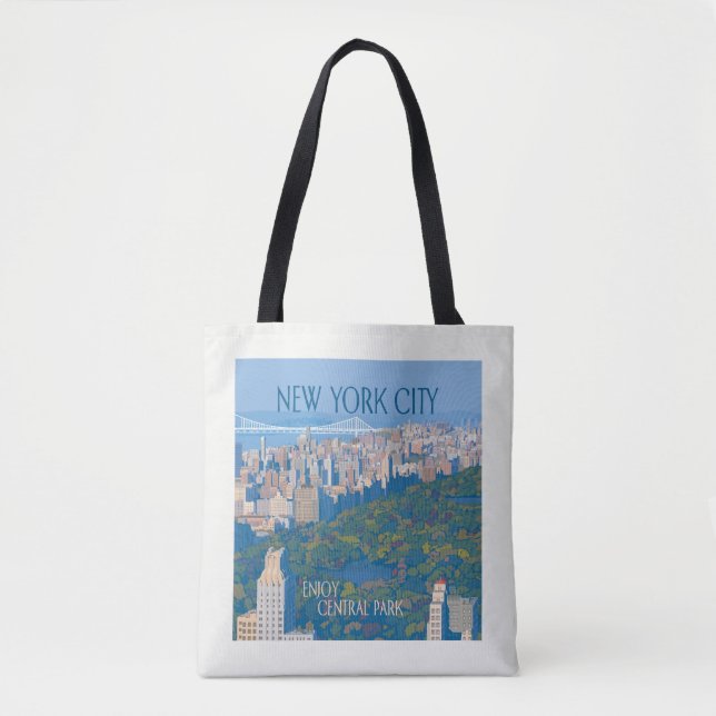 Bolso De Tela Ciudad de Nueva York | Disfrutar de Central Park (Anverso)