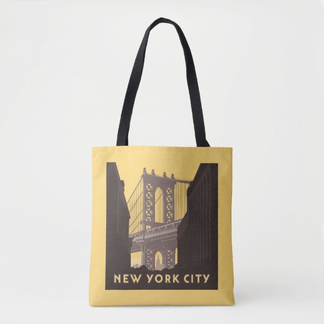 Bolso De Tela Ciudad de Nueva York | Puente Brooklyn (Anverso)