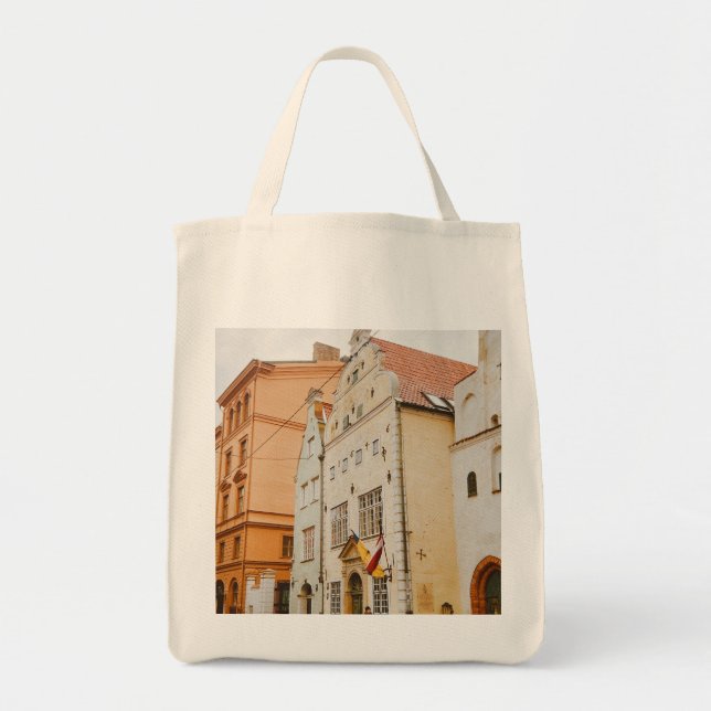 Bolso De Tela Ciudad de Riga, Letonia (Frente)