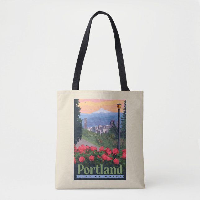 Bolso De Tela Ciudad de Rosas | Portland, Oregón (Anverso)