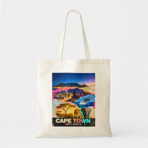 Bolso De Tela Ciudad del Cabo Sudáfrica Collage Safari Montaña M