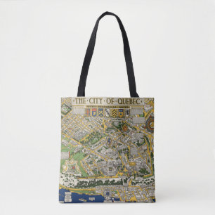 Bolso De Tela Ciudad del mapa de Quebec