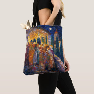 Bolso De Tela Ciudad nocturna del neoimpresionismo