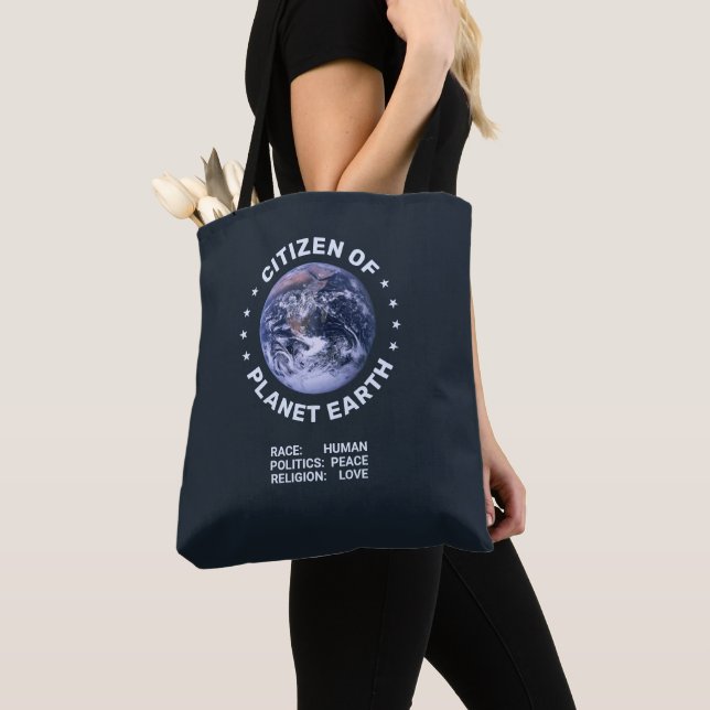 Bolso De Tela Ciudadano del Tote Planeta Tierra (Detalle)