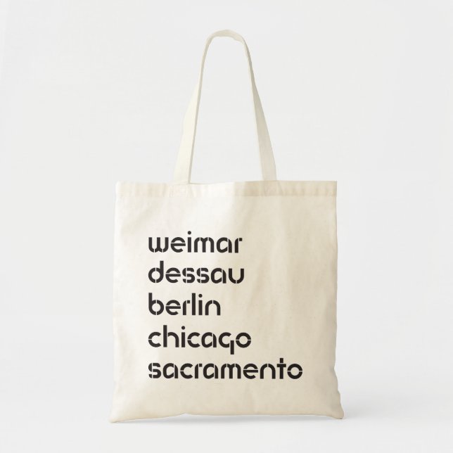 Bolso De Tela ciudades del bauhaus + PLANTILLA de Sacramento (Frente)