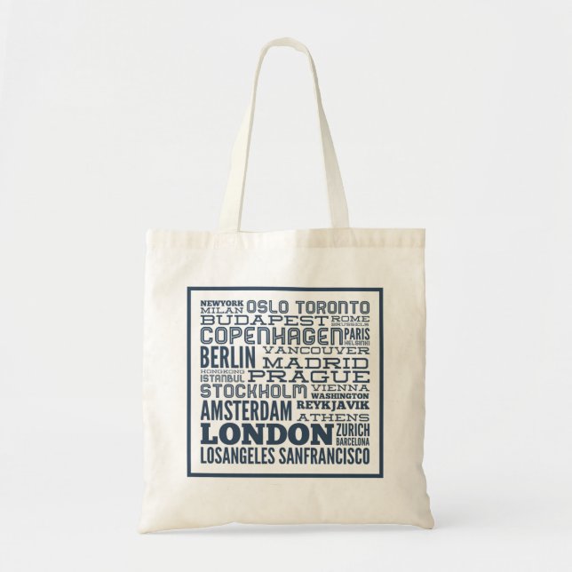 Bolso De Tela Ciudades del mundo (Frente)