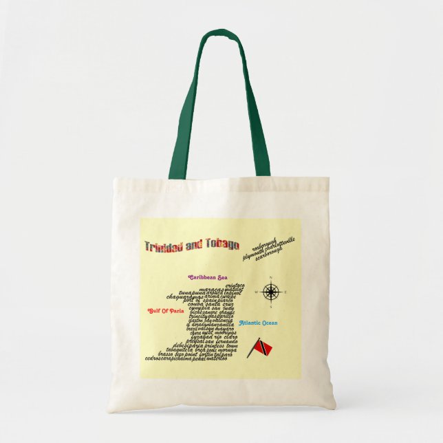 Bolso De Tela Ciudades y pueblos de Trinidad and Tobago (Frente)