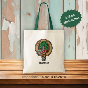 Bolso De Tela Clan Anderson Escudo sobre Tartán