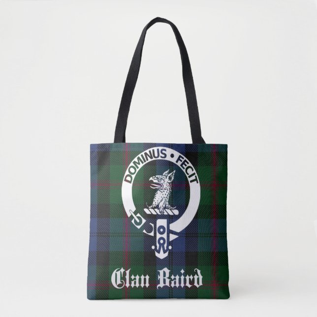 Bolso De Tela Clan Baird Tartan Escudo Tote Bag (Anverso)