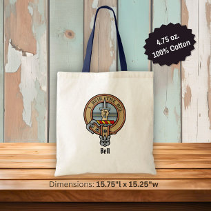 Bolso De Tela Clan Bell Escudo sobre Tartán