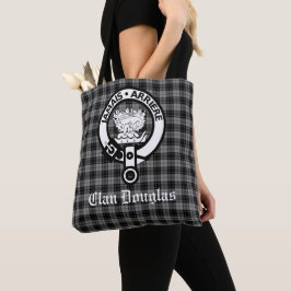 Bolso De Tela Clan Douglas Tartán y placa Escudo
