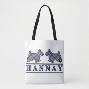 Bolso De Tela Clan escocés Hannay Scottie Dogs Tartan Plaid