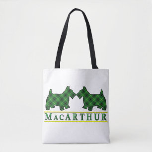 Bolso De Tela Clan escocés MacArthur Scottie Dogs Tartan Plaid