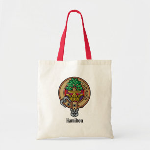 Bolso De Tela Clan Hamilton Escudo sobre Red Tartán