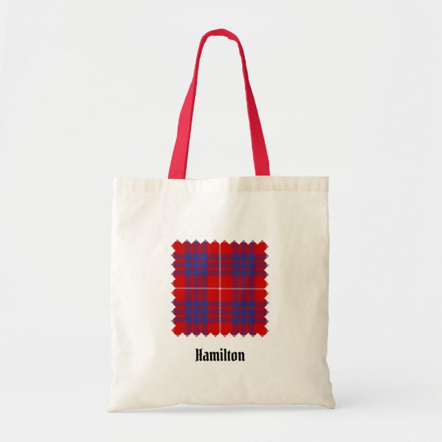 Bolso De Tela Clan Hamilton Red Tartan Tote Bag (Frente)