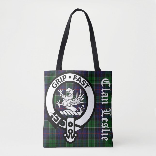 Bolso De Tela Clan Leslie Tartan & Escudo Tote Bag (Anverso)