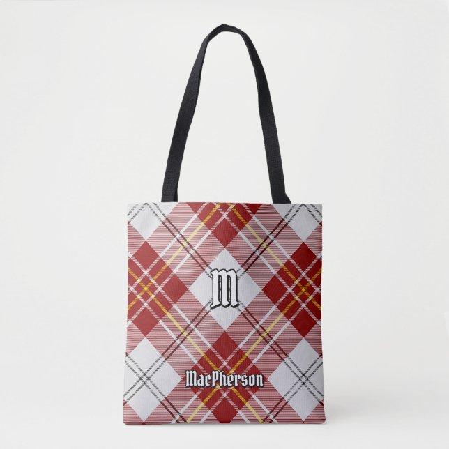 Bolso De Tela Clan MacPherson Vestido Rojo Tartan Tote Bag (Anverso)