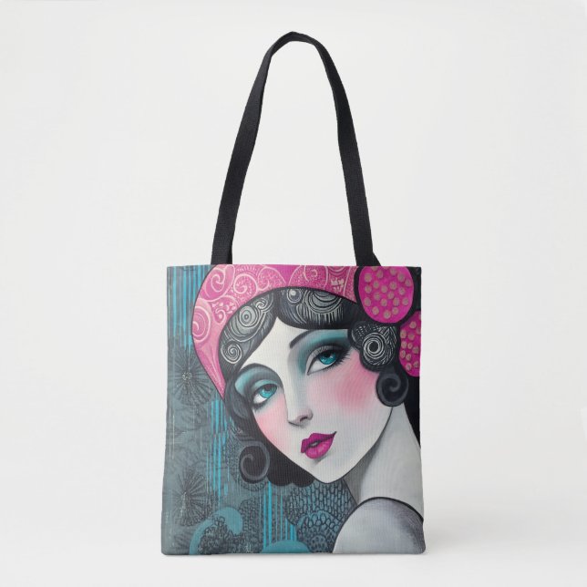 Bolso De Tela Clara Belle de los años 1920 (Anverso)