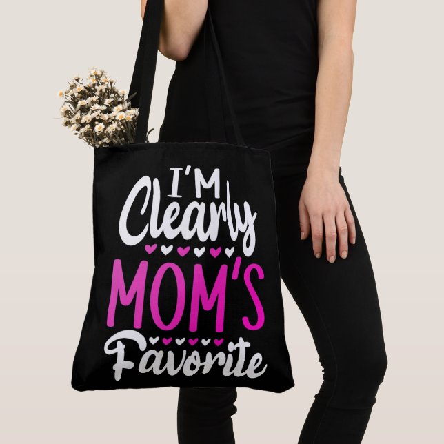 Bolso De Tela Claramente soy el favorito de mamá (Detalle)