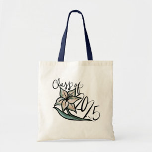 Bolso De Tela Clase de 2025 White Lily Green Vintage Style