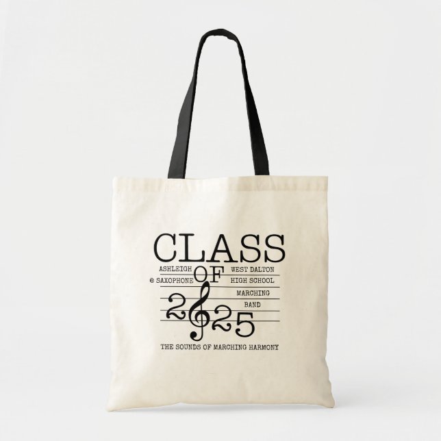 Bolso De Tela Clase de Banda de Marcha 2025 (Frente)