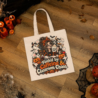 Bolso De Tela Clase de Caos de Halloween Alimentada por Cafeína