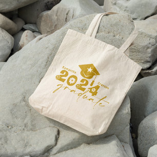 Bolso De Tela Clase de Graduado Personalizado de Oro 2024