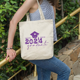 Bolso De Tela Clase de Graduados Personalizada 2024 Morado