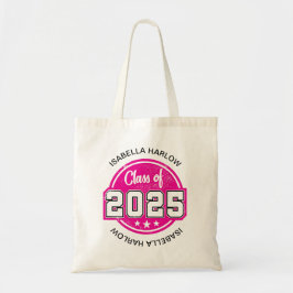 Bolso De Tela Clase de nombre de graduado rosado 2025