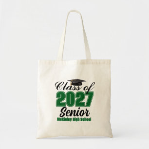 Bolso De Tela Clase Verde de 2027 Senior Escuela Secundaria Pers