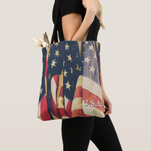Bolso De Tela Clásica Bandera Patriótica Multiamericana
