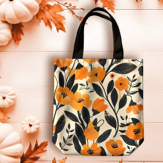 Bolso De Tela Clásica Naranja Floral en caída de grano (Subido por el creador)