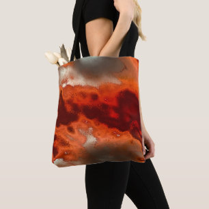 Bolso De Tela Clásico a teñido de tonos rojos y corales intensos